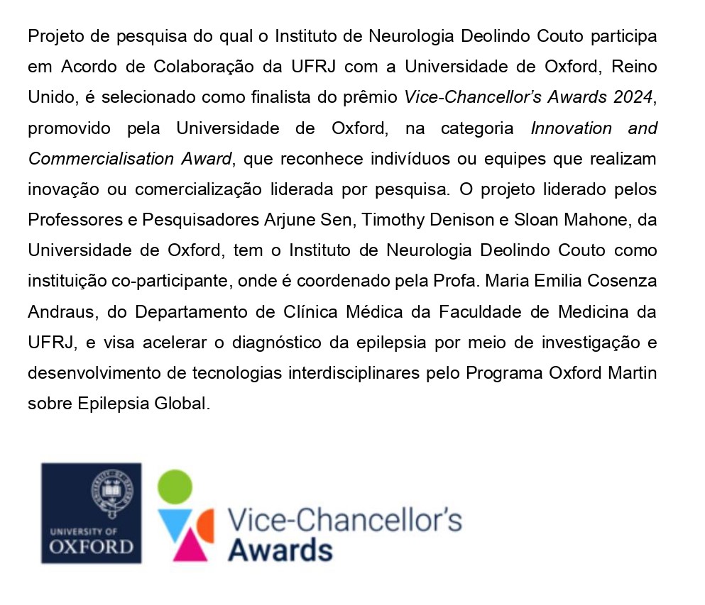 Finalista prêmio Universidade de Oxford